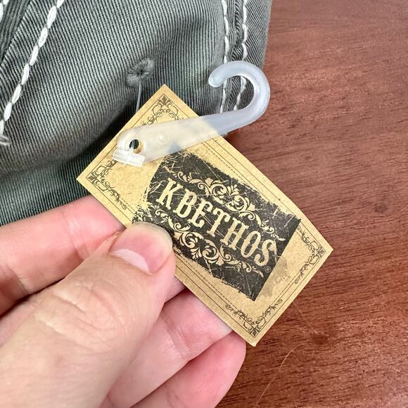 Kbethos Vintage NWT 100% Cotton Gray Happy Camper Cheetah Print Embroidered Cap - Picture 6 of 7